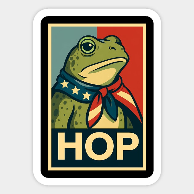 HOP Frog – Patriotic Retro Political Poster Sticker by ArtistTee ⭐⭐⭐⭐⭐